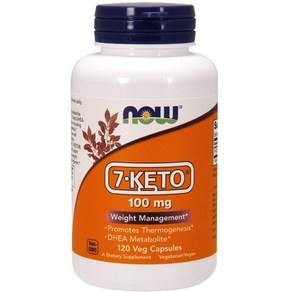 NOW Supplements 7-Keto (DHEA Acetate-7-one) 100 mg Weight Management＊ 120 Veg Capsules, 1개, 120정