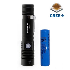 애몰라이트 충전식 후레쉬 CREE XP-L V6 LED 손전등 줌 써치라이트 리튬 이온 충전 배터리 포함