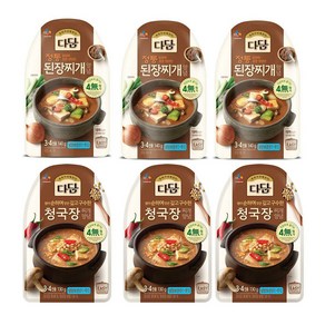 다담 전통된장찌개양념(140g) x3개 + 청국장찌개양념(130g) x 3개