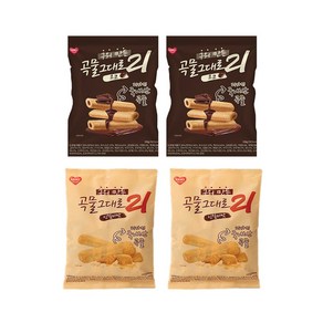 구워만든 곡물그대로 21 크리스피롤 4봉 (인절미2 + 초코2), 150g, 4개