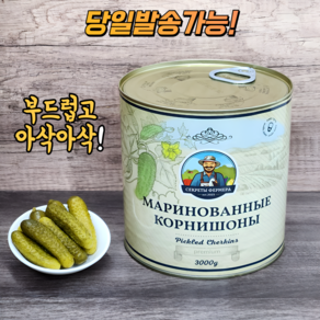 파머시크릿 거킨 오이피클 FARMERS SECRETS PICKLED GHERKINS 러시아식 오이피클, 1개, 3kg