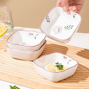 니치유 간장 접시 세라믹 접시 예쁜앞접시 6P, 혼색, 180g, 6개