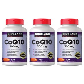 Kikland Signatue Coq10 300 Mg 100 소프트 젤 2 팩, 100정, 3개