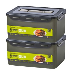 락앤락 직사각김치통 원핸들 캡 WIN HPI827MS2, 8L, 2개