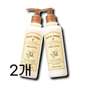 더페이스샵 리치핸드 소프트 터치 핸드로션 200ml 2개 펌핑형 핸드크림, 1g