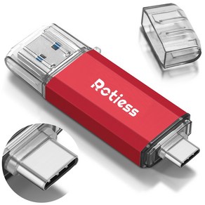 ROTIESS USB3.0 c타입 대용량 유에스비메모리 2in1 핸드폰OTG, 64GB*2, 2개