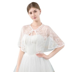 웨딩 신부 목도리 랩 자켓을위한 Capelet Floral Lace Bolero Tulle Cape Shrug