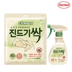 컴배트 진드기퇴치 진드기싹 스프레이 290ml x1개+진드기싹 시트(4개입)x1개, 1세트