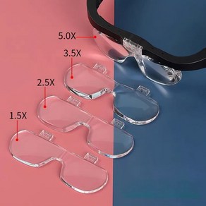 빛이있는 돋보기 LED 독서 시계 제조 업체 수리 돋보기 착용 1.5X 2.5X 3.5X 5.0X Usb 충전식, NO.11537DC, 220x180x60mm, 1개
