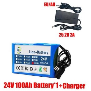 리튬 이온 배터리 팩 용량 DC 126 V 100Ah CCTV 캠 모니터 신제품 100 24V 6S1P 100000mah 배터리, 1개, 1개입