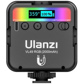 카메라 액션캠 액세서리 용품 VIJIM Ulanzi RGB 라이트 LED 비디오 2500K-9000K 800LUX 마그네틱 미니 필 3 콜드 슈