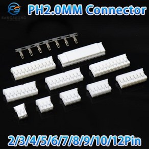 JST PH 2.0 암 소재 커넥터 리드 헤더 하우징 PH-Y PH2.0 2mm 피치 PH2.0MM 20 세트 40, [02] 40Sets, [02] 3P