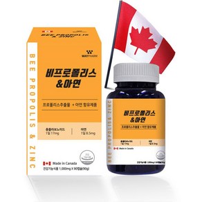 베스트식품 웨이팜 비프로폴리스 아연 1000mg x 90캡슐 1개, 1박스, 90정