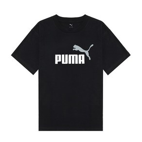 [푸마] PUMA 에센셜 투컬러 NO.1 로고 남성 반팔티 블랙 684708-01