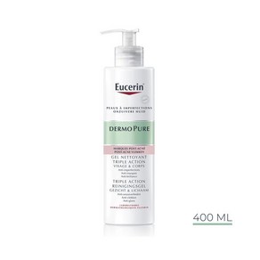 EUCERIN 프랑스 정품 유세린 더모퓨어 트리플 액션 클렌징 젤 400ml (페이스 앤 바디), 1개