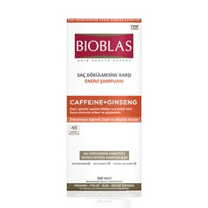 바이오블라스 파워에너지샴푸 두피영양샴푸 BIOBLAS Caffeine + Ginseng Enegy Shampoo, 1개, 360ml