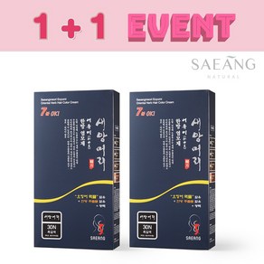 1+1 오징어먹물이 함유된 저자극 한방 새치염색약 새앙머리 어유미 염모제, 100g, 2개