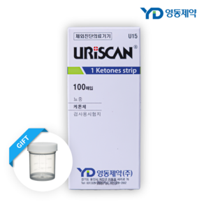 영동제약 유리스캔 유린 당뇨 단백뇨 소변검사지 소변시험지 케톤 단백질 2GP 4종 7종 10종, 1종 케톤, 100개