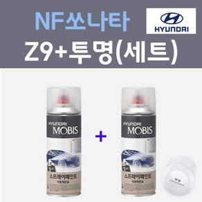 현대 NF쏘나타 Z9 크리스탈실버 컬러스프레이 + 모투명마감용스프레이 자동차 카 페인트 200ml, 1개