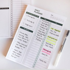 타임박스 플래너 데일리 투두리스트 시간 계획 스케줄 관리 100매 3옵션 [Time Box Planne Schedule To-Do Pioity Plan Pape], 10분단위(10min basis)-블루(Blue)