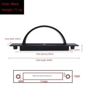 가구 손잡이 다다미 숨겨진 문짝 아연 합금 오목한 플러시 풀 커버 바닥 캐비닛 하드웨어, [03] A-Black 99mm, 1개