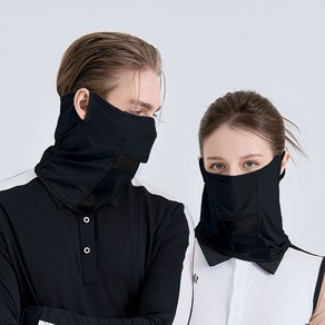 베일리화이트 자외선차단 쿨 스포츠 골프 마스크, 블랙, 1개