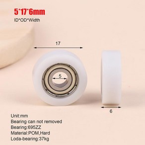 풀리벨트 타이밍 나일론 플라스틱 롤러 가이드 휠 베어링 POM 서랍 창 문짝 도르래 5176mm 695zz, 01 A, 1개