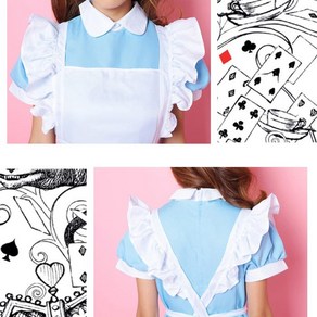 이상한 나라의 앨리스 의상 할로윈 코스튬 2사이즈 [Alice in Wonderland for Halloween Costume Party 2 Sizes]