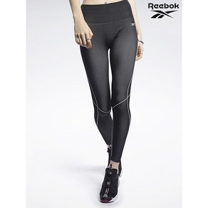 리복 Reebok 여성 블랙 트레이닝 WOR MYT 심리스 7 8부 레깅스 REPA1F905BK