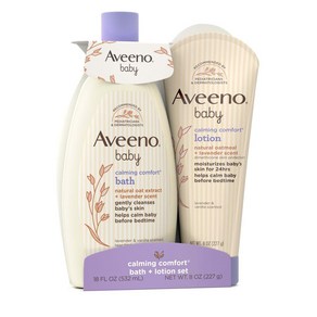 Aveeno 아비노 베이비 카밍 컴포 바스 532ml 로션 227g 세트, 1개