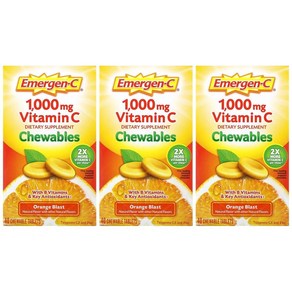 Emegen C 이머전씨 비타민C 1000mg 40정 3병 오렌지맛 비타민씨 츄어블 Vitamin C, 3개, 60정