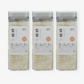 2023년산 햅쌀 통에 담은 찹쌀, 1kg, 3개