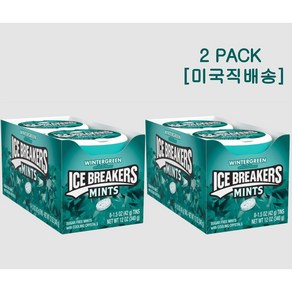 Ice Beakes Suga Fee Mints with Cooling Cystals Wintegeen 아이스브레이커 윈터그린, 2개, 340g