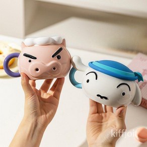 키프조잇 크레용신짱구 부리부리대마왕 머그컵 KIFFJOIT.CO.LTD, 1.화이트 흰둥이, 1개