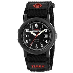 Timex 남성용 익스페디션 캠퍼 시계 아날로그 쿼츠 블랙/화이트 T49713 112319