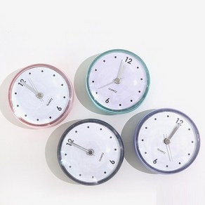 건전지 방수 욕실용 시계 흡착 시계 화장실 시계 소형, 욕실 흡착 방수시계 그레이