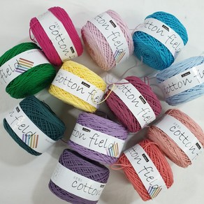 코튼필드 80g / 코마면 모칠라 소품 뜨개질 면 100% 실 cotton field, 301 백아이보리, 1개
