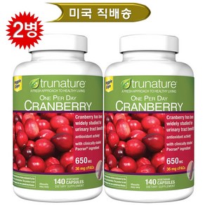 트루네이처 원 퍼 데이 크랜베리 650mg 140정 2팩 By TuNatue, 2개