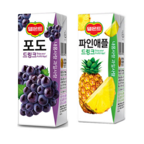 델몬트 드링크 포도 + 파인애플 190ml 각 24팩 (총 48팩)