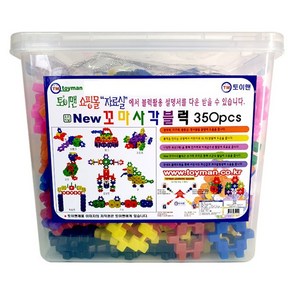 (토이맨) 뉴꼬마 사각블럭 350pcs 블록, 1개