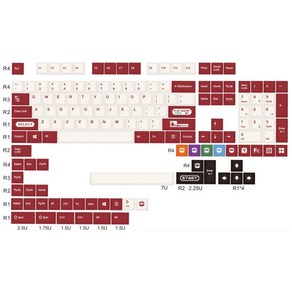 사오파오 플레이마리오 키캡 PBT 염료승화 체리5면 영어/한글각인 (2가지), 영어 146키