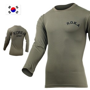 군헌터 쿨론 ROKA 로카 카키 긴팔 군용 군대 군인 티셔츠