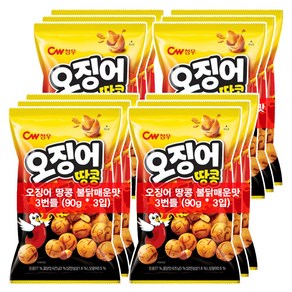 청우식품 오징어땅콩 불닭맛 스낵, 90g, 12개