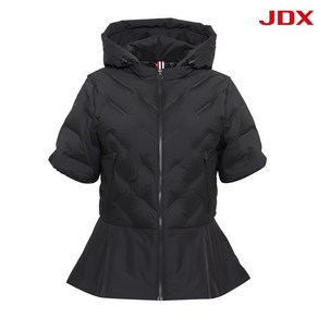 [[JDX] NC일산] 여성 JDX 23' F/W 파이어샷 반팔 플레어 포인트 구스 다운 점퍼 X1WDU7133BK