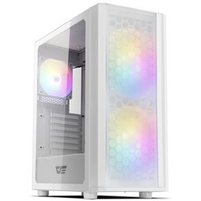 다크플래쉬 DK360 MESH RGB 강화유리 화이트, 1개