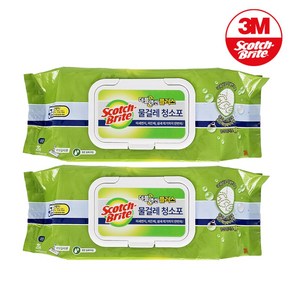 3M 스카치브라이트 물걸레 청소포 더블액션 대형 20매+물걸레1매, 2개