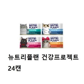 동원 뉴트리플랜 건강프로젝트 뽀짜툰 고양이캔 + 증정 뉴트리스틱, 24개, 160g, 혼합24개(4종6개씩)