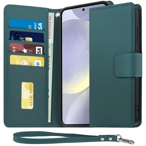 아칸크 갤럭시 S22(SM-S901N) 다이어리 가죽 지갑 휴대폰 케이스+핸드 스트랩 세트