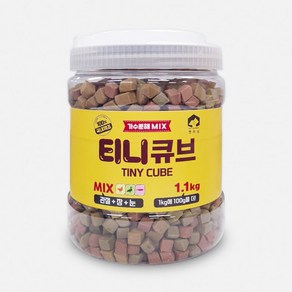 펫러닝 강아지 티니큐브 간식, 혼합맛(닭고기/오리/연어), 1.1kg, 1개