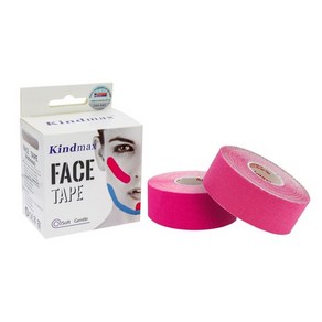 kindmax kinesiology tape fo 자전거 핸들 바 랩 테이핑 테이프, 분홍, 2.5CM x 5M 2롤, 협동사